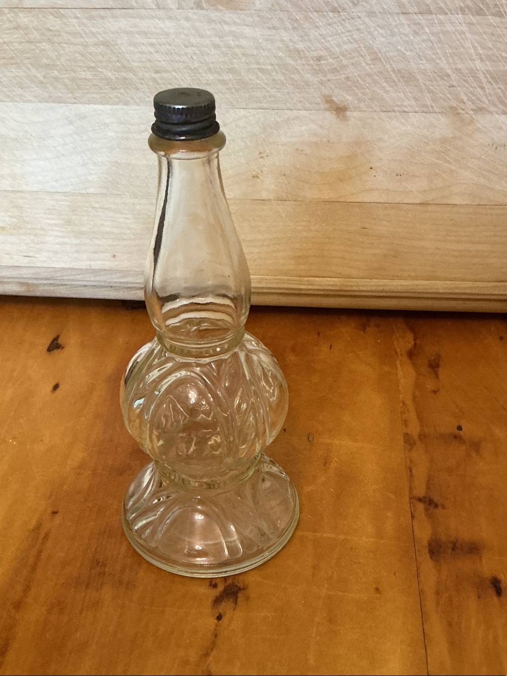 Vintage Perfume Bottle, miniature Oil Lamp Style Landers Apple Blossom